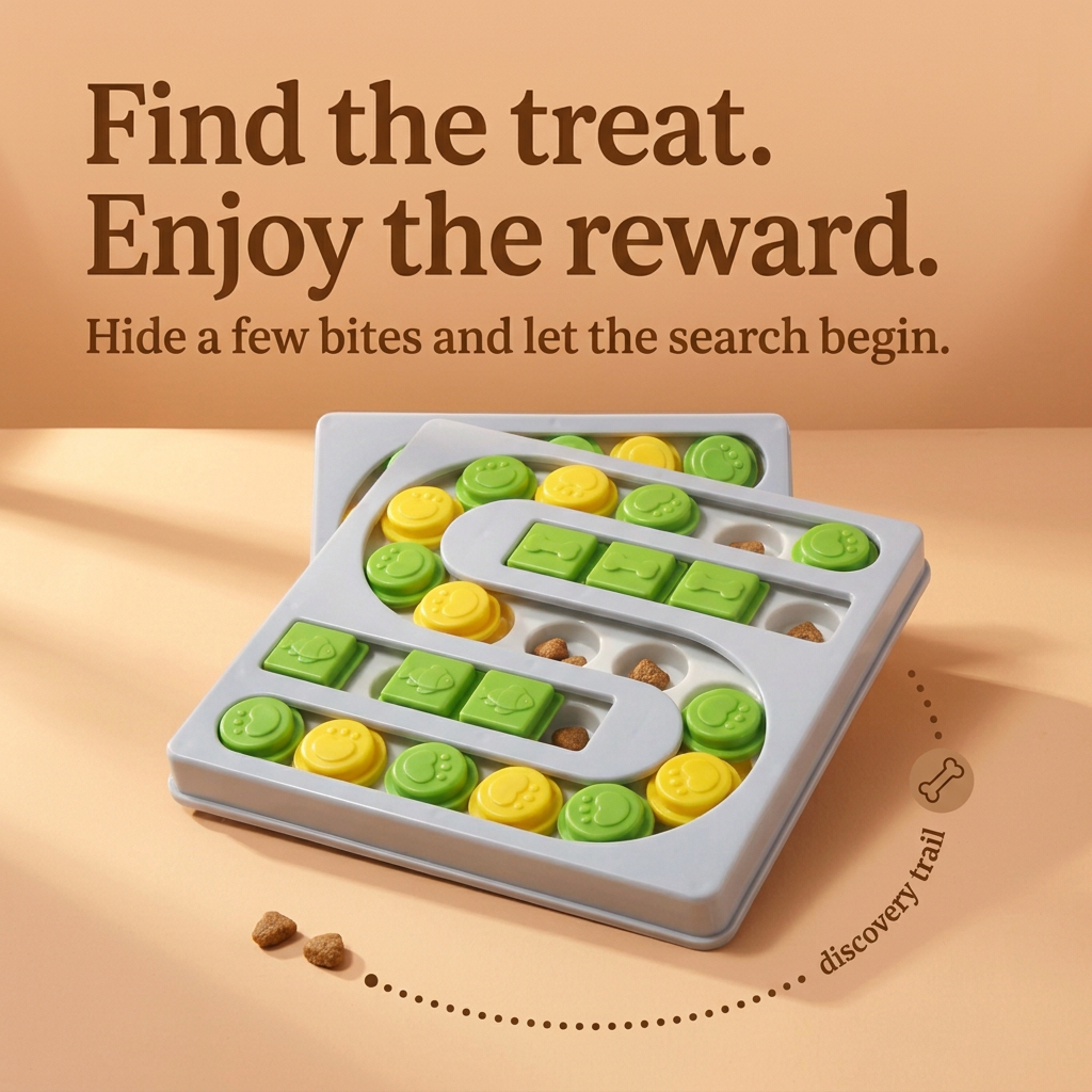 Treat discovery: Find the treat, enjoy the reward
